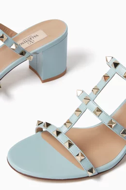 Buy Valentino Garavani Blue Valentino Garavani Rockstud 60 Slide Sandals in Leather For Women Online Ounass Saudi