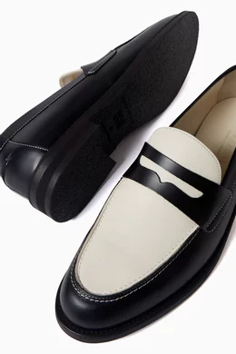 Buy Duke and Dexter Black Wilde Penny Loafers in Leather For Men Online Ounass Saudi