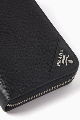 Buy Prada Black Zip Wallet in Saffiano Leather For Men Online Ounass Saudi