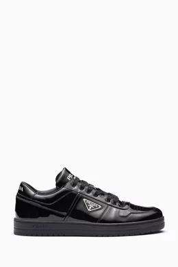 Buy Prada Black Logo Downtown Sneakers in Leather For Men Online Ounass Saudi
