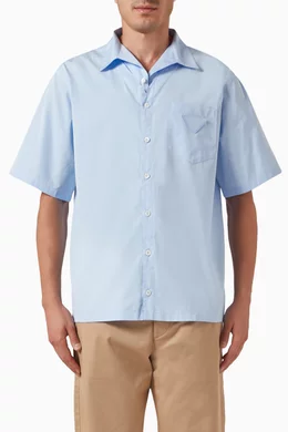 Buy Prada Blue Button up Shirt in Cotton Poplin For Men Online Ounass Saudi