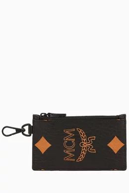 Canvas Mcm Key Pouch Black Mini Key Pouch In Visetos Original