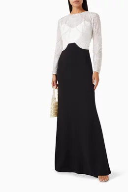 Buy Tadashi Shoji Black Pearl-embellished Maxi Dress For Women Online |  Ounass Saudi