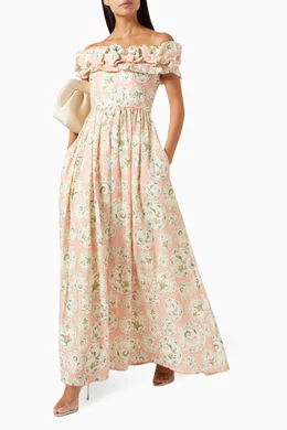 fitted lace wedding dress Espliego Menaje Maxi Dress
