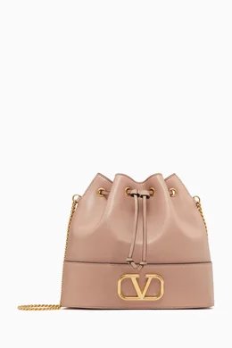 Buy Valentino Garavani Pink Valentino Garavani VLogo Signature Mini Bucket Bag in Nappa Leather For Women Online Ounass Saudi