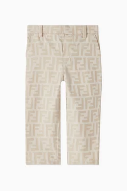 Buy Fendi Neutral FF Logo Pants in Cotton For Baby Boys Online Ounass Saudi