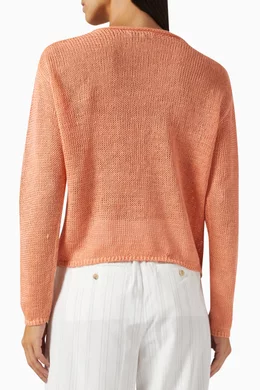Buy Vince Orange Drop Shoulder Sweater in Linen For Women Online Ounass Saudi