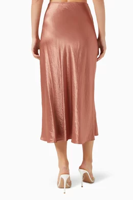 Vince hammered satin midi skirt outlet