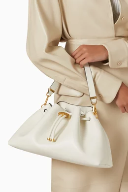 Buy Jimmy Choo Gold Cinch M Shoulder Bag in Calf Leather For Women