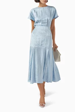 Buy Never Fully Dressed Blue Erin Midi Dress in Jacquard For Women Online |  Ounass Saudi