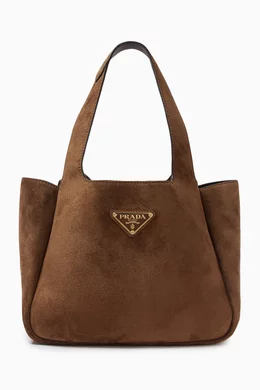 Buy Prada Brown Small Top Handle Bag in Suede For Women Online Ounass Saudi