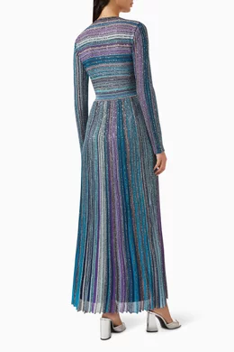 Buy Missoni Blue Lam Pleated Maxi Dress in Knit For Women Online | Ounass  Saudi