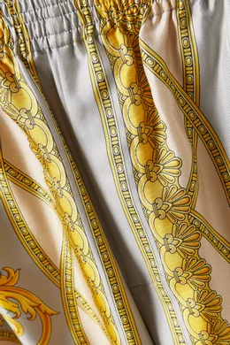 Buy Versace Multicolour La Coupe des Dieux Shorts in Silk