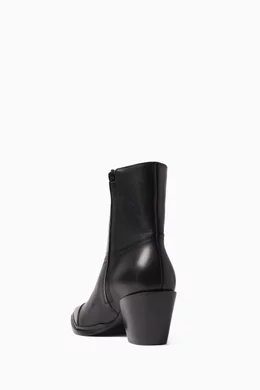Buy Jimmy Choo Black Cece 60 Ankle Boots in Leather For