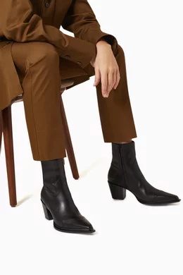 Buy Jimmy Choo Black Cece 60 Ankle Boots in Leather For