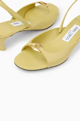Buy Jimmy Choo Yellow Lev 35 Slingback Sandals in Lizard print Leather For Women Online Ounass Saudi