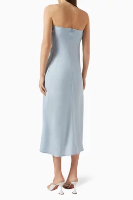 chinese dress ladies Enza Costa Solid Bias Cut Satin Maxi Dress