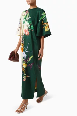 alemais aggie midi dress Almais Aggie floral linen-blend midi dress ALMAIS