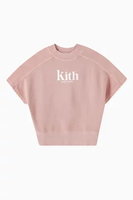 Buy Kith Pink Logo Nelson T shirt in Cotton For Girls Online Ounass Saudi