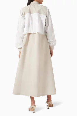 women's a line dress coat White Tailored Double-Breasted Longline Coat  St Zandas