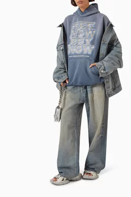 【送料&関税込】Balenciaga Off Shoulder Jacket - Unisex WMNS) Balenciaga Off Shoulder Jacket 'Light Blue