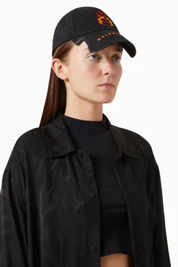 Buy Balenciaga Black Burning Unity Cap in Cotton Drill For UNISEX