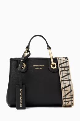 Buy Emporio Armani Black Extra Small Logo Tote Bag For Women