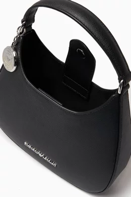 Buy Emporio Armani Black Small Shoulder Bag in Grained Leather For