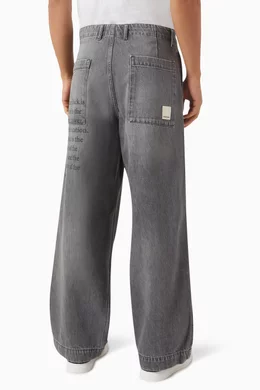 emporio armani baggy slacks グレー Emporio Armani Pleated Checked Jacquard Wide-leg Pants in Grey