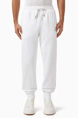 White stacked joggers clearance