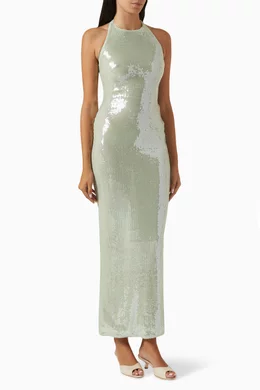 reiss green pleated dress Reformation Kosta Silk Dress – Unpacka main image 0