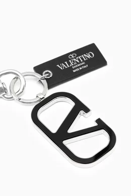 【関税＆送料込み】Valentino Garavani Key Tag 関税送料込-VALENTINO Vロゴシグネチャーキーリングキーホルダー