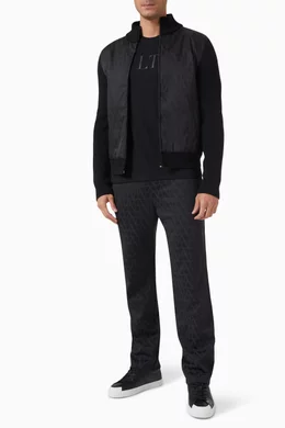 Buy Valentino Garavani Black Toile Iconographe Zip-up Jacket in