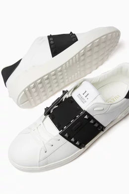 Buy Valentino Garavani Brown Valentino Garavani Rockstud Low top Sneakers in Leather For Men Online Ounass Saudi