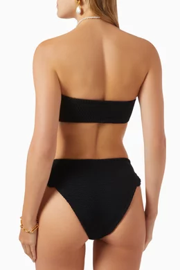 Buy Hunza G Black Tracey Bikini Set in Original Crinkle™ For Women