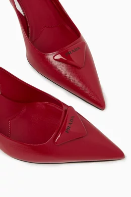 Buy Prada Red Decollete Slingback 75 Pumps in Patent Leather For Women Online Ounass Saudi