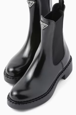 Buy Prada Black Chelsea Boots in Brushed Leather For Women Online Ounass Saudi