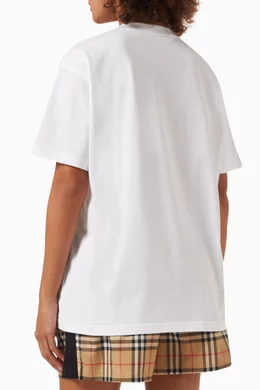 Buy Burberry White Check trim T shirt in Cotton For Women Online Ounass Saudi