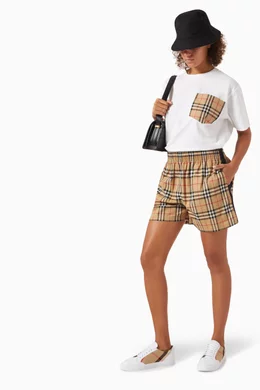 Burberry check trim tee top