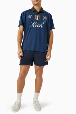 Buy Kith Red Shadow Stripe Marcel Soccer Jersey For Men