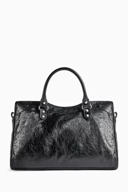 Buy Balenciaga Black Medium Le City Bag in Arena Lambskin For