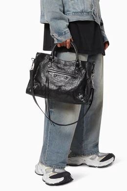 Buy Balenciaga Black Medium Le City Bag in Arena Lambskin For