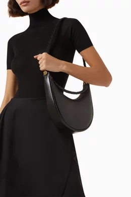Buy Bottega Veneta Black Hula Hoop Bag in Smooth Leather For