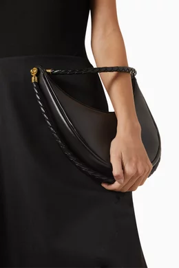 ショルダーバッグ・ポシェット BOTTEGA VENETA BLACK LEATHER HULA HOOP SHOULDER BAG Bottega Veneta Hula Hoop Small leather shoulder bag Bottega