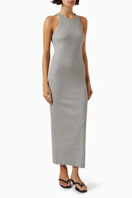 Buy Toteme Grey Curved Rib Tank Dress in Organic Cotton Blend For Women  Online | Ounass Saudi