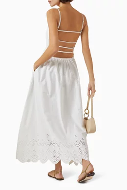 Buy Solid & Striped White Delta Midi Dress For Women Online | Ounass Saudi