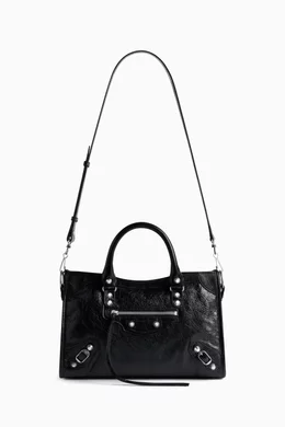 Buy Balenciaga Black Small Le City Bag in Arena Lamsbkin For