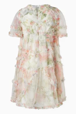Buy Needle & Thread Neutral Floral Immortal Rose Sunny Dress in Chiffon For  Girls Online | Ounass Saudi