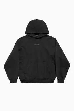 Buy Balenciaga Black Unisex Back Medium Fit Hoodie in Archetype Fleece For UNISEX Online Ounass Saudi