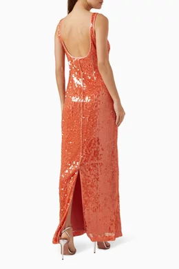 simkhai orange sequin dress Buy Simkhai Orange Bex Sequin-embellished Maxi Dress For Women Online